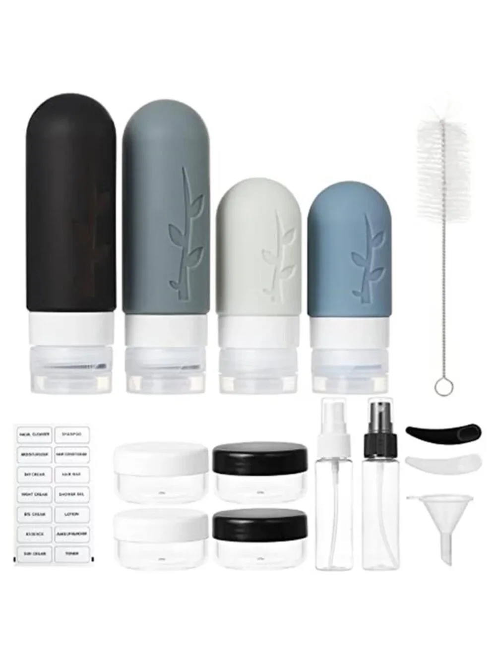 18pack Travel Bottles for Toiletries, TSA Approved Silicone Travel Containers